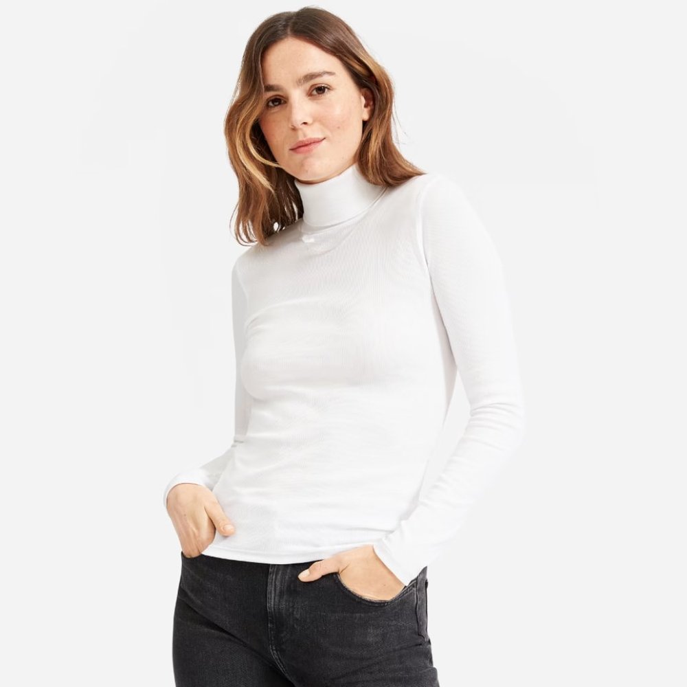 Everlane Women's Tops Everlane The Pima Micro Rib Turtleneck